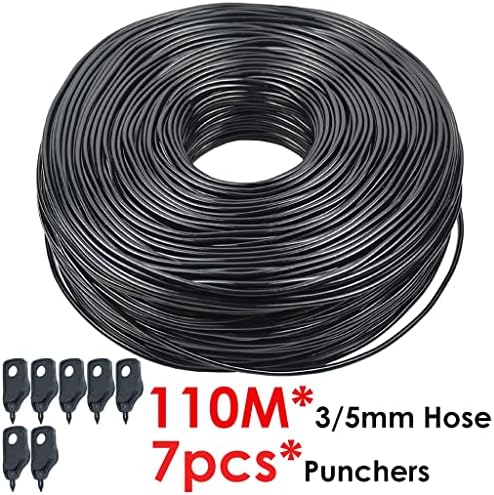 3/5mm PVC Hose Micro Drip with Puncher, Blank Distribution Line Water Hose Garden Watering Tube for Garden Irrigation System(110M) - Image 2