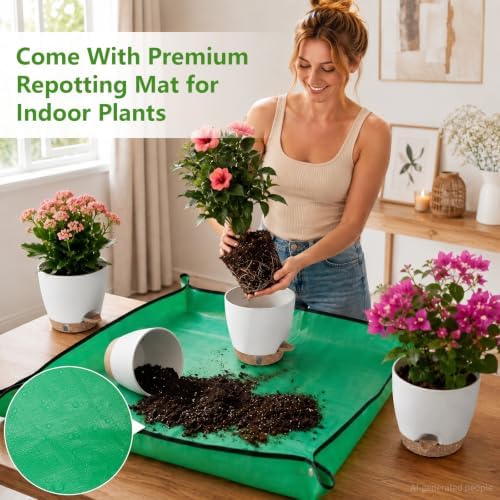 Large Self Watering Pots for Indoor Plants, 12/10/9/8 Inch White - Image 5