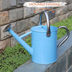 Metal Watering Can, 1 Gallon for Outdoor Garden Plants, Blue - Image 4