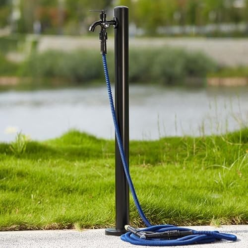 Stainless Steel Garden Water Column, Freestanding Hose Stand with Faucet, Stylish Outdoor Water Dispenser for Garden Irrigation, Decorative Fountain for Easy Washing by Unknown