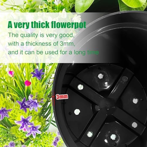 RooTrimmer 10 Inch Plastic Nursery Pots for Plants 10 Pack Plant Pots with Drainage Holes 2 Gallon Nursery Pots Perfect for Indoor Outdoor Plants Such as Herbs, Strwaberrys and Flowers, Black - Image 4