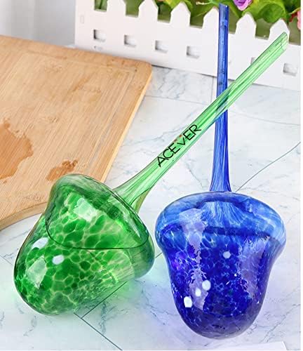 Plant Watering Globes Automatic Glass Watering Bulbs, Glass Ball Planter, Garden Watering Cans Glass drip System, Single Wood Wine Box for Gifting and Storage (Green) - Image 7
