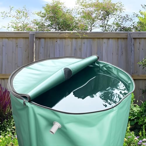 100 Gallon Rain Barrel Rainwater Collection System, Collapsible Water Container with Filter, Spigot & Overflow Kit,Portable Water Storage Tank, Rain Barrels to Collect Rainwater from Gutter 100 - Image 6
