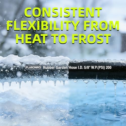 5/8 IN. × 75FT. Heavy Duty Rubber Garden Hose, High Flow 5/8" I.D. Brass Fitting No Memory Durable Heavy Duty Water Hose for Watering, Irrigation, Water Transfer Pump - Image 5