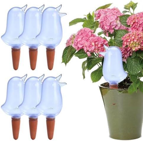Bird Modelling Automatic Watering Device, Decorative Plant Waterer Bird Shape for Indoor Outdoor, Self Watering Spikes for Potted Plants, Irrigation Watering Stakes for Garden (Blue Bird-6pcs) by OEKYTOY