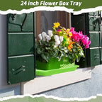 Cinnvoice 4 Pcs 24 x 8 x 1.6 Inch Rectangle Plant Saucer Tray, Green - Image 6