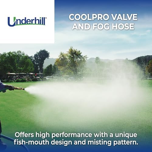 Underhill CoolPro Valve and Fog Nozzle for Cooling Turf, Garden Hose Nozzle Sprayer, 4-6 GPM 70 PSI, Heavy-Duty Rubber, 25-ft Pattern, HNC075 - Image 2