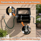 Garden Hose Reel Wall Mount with Stopper, Heavy Duty Metal Hose Holder for Outside, Decorative Wall Mounted Water Hose Reel for Garden Hose Storage, Yard, Patio, Lawn and Backyard, Style B - Image 2