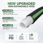 Garden Hose 75 ft Flexible Water Hoses Non-Expanding Lightweight Portable No Kink High Pressure Flat Fabric 3/4” fittings Leak-proof Durable Pipe for Outdoor Outside Yard Lawn Patio Watering Car Wash - Image 2