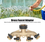 4 Way Brass Hose Splitter, 3/4in Hose Faucet Manifold with Ball Valve, Individual Control, Effective in Preventing Water Leakage, Hose Adapter for Garden Irrigation(USA) - Image 2