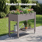 Fancyango Raised Garden Bed with Wheels 33.7" H -Medium Gray - Image 2