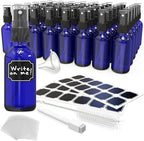 Nevlers Blue Glass Small Spray Bottle 2 Oz Set | Travel Spray Bottle 48 PK by Nevlers