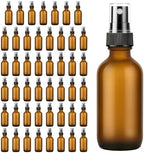 48 Pack Amber Frosted Glass Spray Bottles, Refillable Fine Mist Spray Containers for Essential Oils, Cleaning Solutions, Plants, Hair Care & Travel, Leakproof by EASTHOLGLS