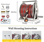 Garden hose reel wall mount, heavy duty hose reel trolley, outdoor hose storage rack, outdoor hose reel, outdoor hose stand - Image 4