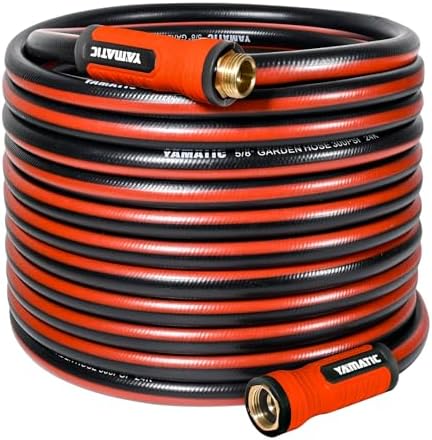 YAMATIC 75ft Garden Hose 5/8in I.D. with 360° Swivel Brass Handle by YAMATIC