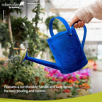 Headwind Aurora 2 Gallon Metal Watering Can, Large Watering Can Outdoor for Garden Plants, Brass Rose Shower Head, Vintage Embossed Galvanized Steel – Oceanside Blue - Image 6