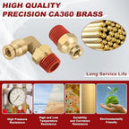 1/4" Tube x 1/4" NPT Male Straight & Elbow Brass Air Fittings Kit, 14PCS - Image 2