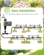124FT Drip Irrigation System with LCD Timer, Automatic Watering System Kits,5/16 Inch Hose 1/4 Inch Distribution Tubing 3 Sprayer Types, for Garden, Greenhouse, Garden, Lawn - Image 5