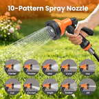 Retractable Garden Hose Reel, 65 ft x 1/2", Wall Mounted, 10-Pattern Nozzle - Image 3