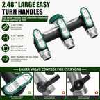 Garden Hose Splitter 3 Way, Heavy Duty Metal, 3/4" GHT, Green - Image 4
