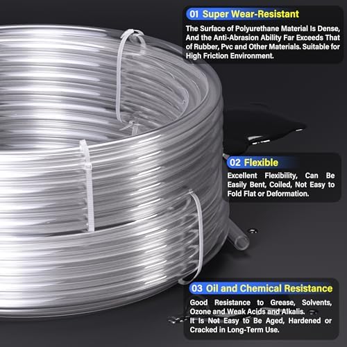 TAILONZ Clear 1/2" OD PU Air Hose 10M/32.8ft - Image 3