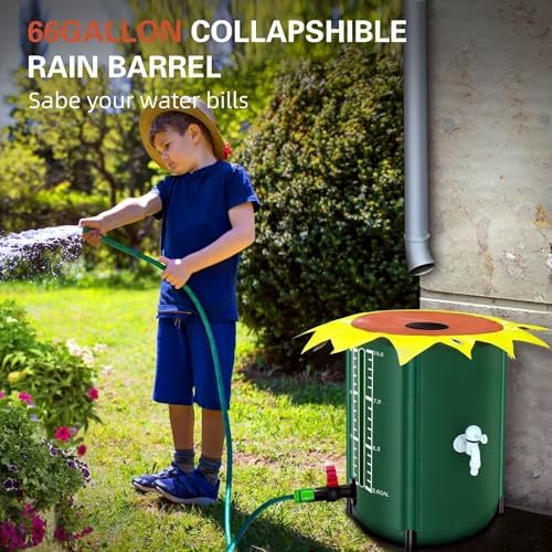 Portable Water Storage Tank, Portable Foldable Rainwater Collection System with Spigot Water Storage Container & Top Mesh, Portable Rain Barrels to Collect Rainwater from Gutter for Garden Lawn(100 Ga - Image 2