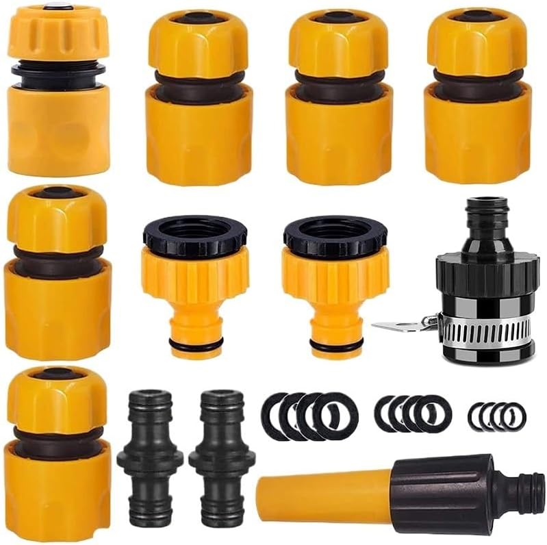 22/31 Pcs Garden Hose Connector Set Connector End 3 Tap Extender Hose Quick Connectors Repair Joint Pipe Irrigation Accessories(22 Pcs) by Unknown