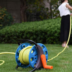 Portable Garden Hose Reel Cart, Heavy Duty Steel Frame and 10in Wheels, Freestanding Outdoor Water Pipe Storage Organizer for Lawn Yard Planting - Image 2