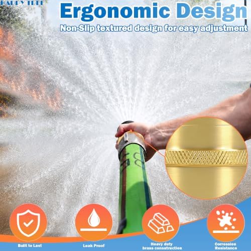 Happy Tree 1" NPSH Fire Hose Nozzle 100 psi 36 gpm Brass Fire Equipment Heavy Duty Industrial Jet Fog Spray Nozzle - Image 4