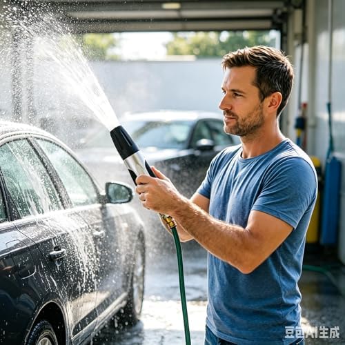 Upgraded Heavy Duty High Pressure Hose Nozzle, Trigger Control Adjustable Spray Rubber Non Slip Grip Universal Fit Garden Hose Nozzle, Rust Proof Hose Sprayer Nozzle for Car Garden Patio Bathing (A) - Image 7