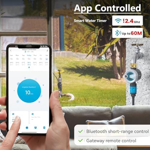 RAINPOINT WiFi Sprinkler Timer Irrigation System Automatic Garden Watering Brass Inlet 20 Separate Schedules - Image 3