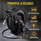 Retractable Pressure Washer Hose Reel, 50FT x 3/8" - Image 4