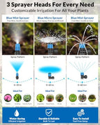 CICKATA 230FT Drip Irrigation System Kit, 20-45 PSI Water Flow Rate 40GPH - Image 5