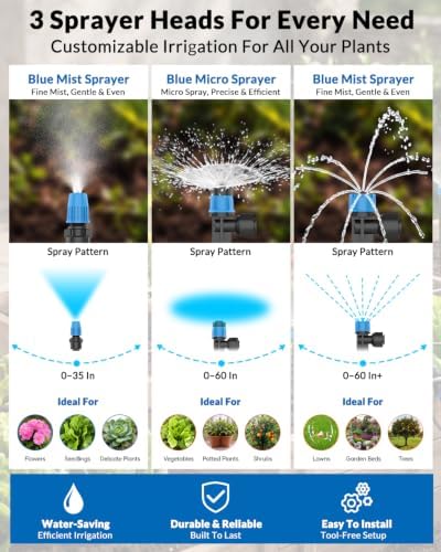 CICKATA 230FT Drip Irrigation System Kit, 20-45 PSI Water Flow Rate 40GPH - Image 5