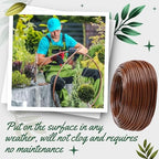Nuanchu 656 ft 1/4" Drip Irrigation Tubing Irrigation Hose Garden Watering Tube Line with 6 Inch Emitter Spacing Blank Distribution Tubing Drip Line Watering for Garden Irrigations System, Brown - Image 4