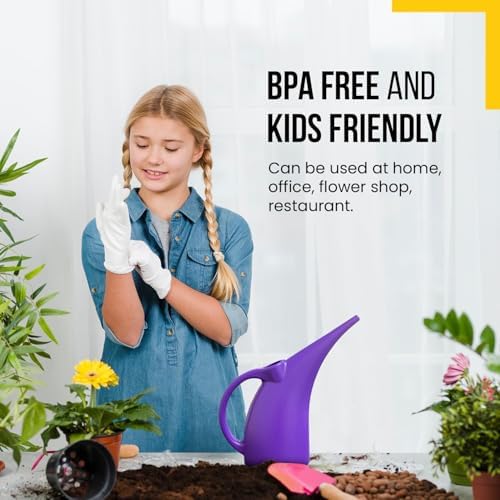 2 Pack Watering Can 1/2 Gallon - Small Watering Can for Indoor Plants - Outdoor Watering Can - Purple Plant Waterer - Plastic Watering Can for Garden - Image 6