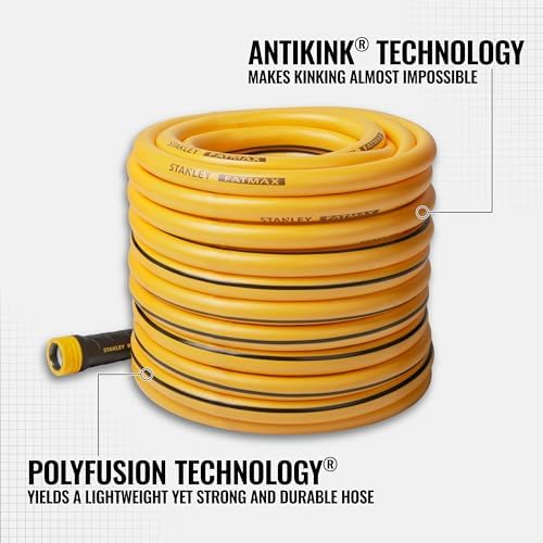 Stanley FATMAX Professional Grade Garden Hose, 100 Feet x 5/8 Inch, Yellow, 500 PSI - Image 2