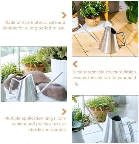 Stainless Steel Watering Can Vintage 900ml Long Spout for Flowers - Image 6