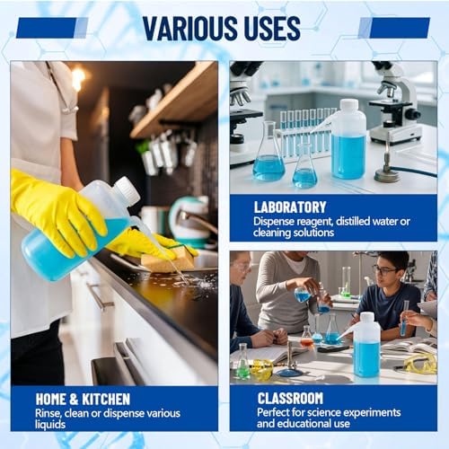 10 Pack 500ml Squeeze Wash Bottles PE Plastic Lab Wash Bottle with Down Spout Translucent Wide Mouth Lab Dispensing Bottles for Liquid Washing Tattoo Cleaning Plant Watering - Image 5