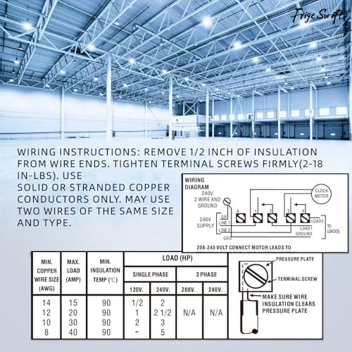 T104 24-Hour Heavy-Duty Mechanical Timer,40A DPST,208-240V Commercial Timer - Image 7