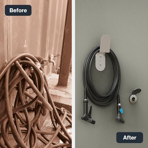 Aquor Stainless Steel Garden Hose Hanger, Sleek Hook for Outside Wall or Garage, Heavy Duty Garden Hose Holder Wall Mount for Storage - Bracket Holder for up to 75 ft x 5/8 inch - Image 4