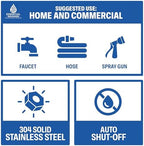 ESSENTIAL WASHER 3/4 Stainless Steel Garden Hose Check Valve | 2 Pack With 2 Quick Connect Plug Set - Image 7