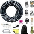 50FT Sewer Jetter Kit for Pressure Washer, 5800PSI High Pressure 1/4’’ NPT Drain Cleaner Hose, 5 Multi-Functional Nozzles with Full Accessories & Bonus Gifts by Unknown