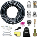 150FT Sewer Jetter Kit for Pressure Washer, 5800PSI High Pressure 1/4’’ NPT Drain Cleaner Hose, 5 Multi-Functional Nozzles with Full Accessories & Bonus Gifts by Unknown
