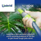Underhill UltraMax Commercial Garden Water Hose, Heavy-Duty, Flexible, Anti-Kink, Non-Conductive, 600 psi, H75-125C, ¾ Inch x 125 ft, Clear - Image 4
