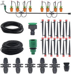 82FT Drip Irrigation System Automatic Micro Drip Kit with 1/2 and 1/4 inch Irrigation Tubing Hose Adjustable Nozzle Sparkle Garden Watering System for Flower, Potted Plants, Vegetable, Greenhouse by Rosrive