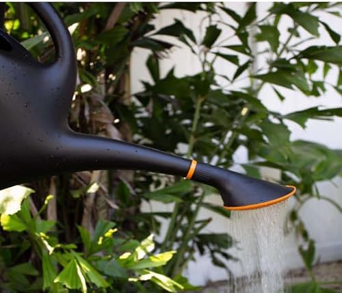 Plexon, Large Watering Can Outdoor, Water Pot for Plants, 2.6 gal Large Capacity Resin Garden Watering Can with Dual Handles, Outdoor Plant Waterer, Black - Image 4