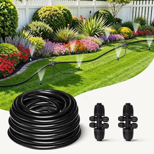 40FT 1/2 Inch Drip Irrigation Tubing Extension Hose, Main Line Watering Tube for Expanding Garden Irrigation Systems with 2pcs 6-Way Quick Connector by Unknown