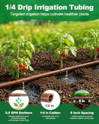 1/4 Drip Irrigation Tubing 250FT Brown Drip Line, 0.5GPH Emitters Every 6In - Image 2