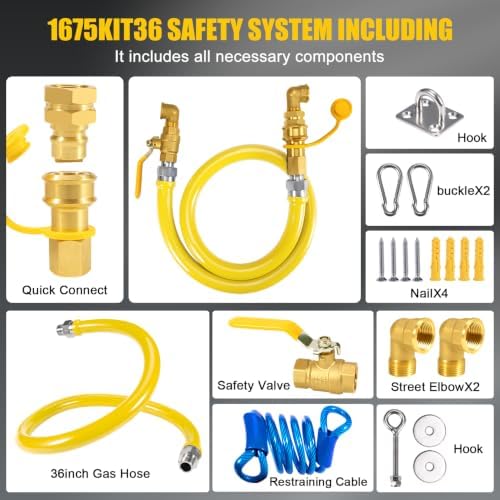 1675KIT36 Commercial Gas Hose/Connector Kit for Commercial Kitchen - Image 2